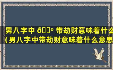 男八字中 🐺 带劫财意味着什么（男八字中带劫财意味着什么意思）